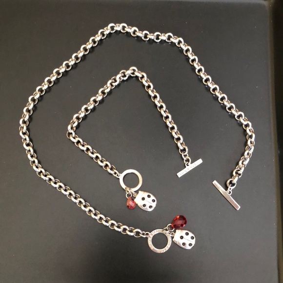 Amore & Baci Silver Necklace and Bracelet Bundle